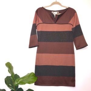 Max Studio NWT Size Small 3/4 Sleeve Striped Fall Dress Small